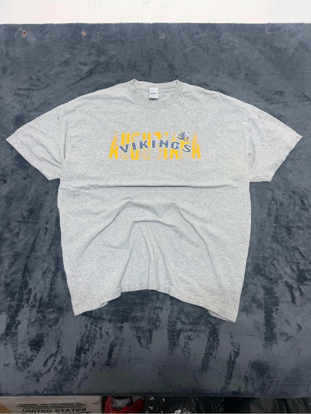 NFL Gray Austin Vikings Short Sleeve Tee with Yellow Logo